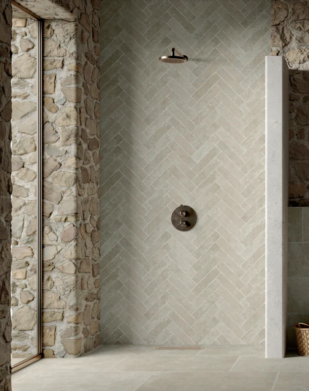 Alnwick Ivory Rustic Edge Porcelain Brick Tiles - Image 5