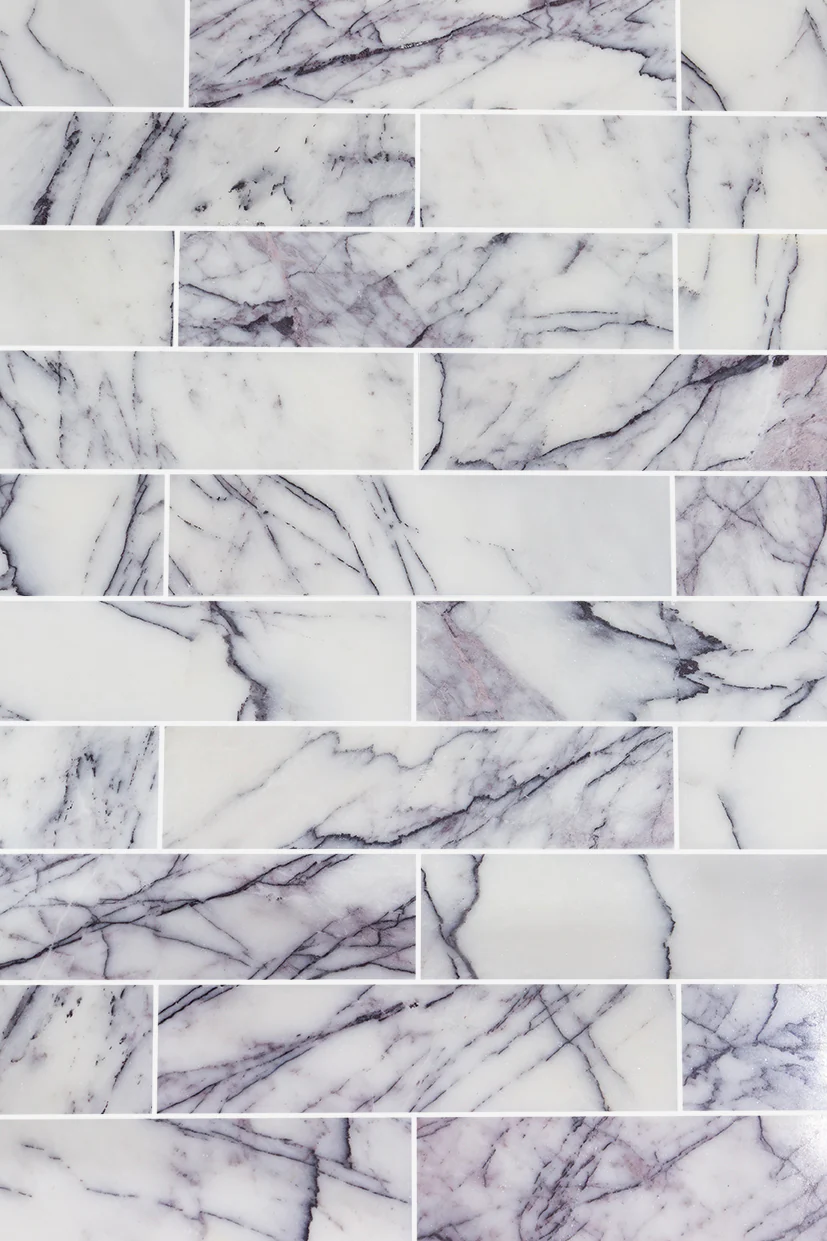 Carrara Viola Dusk Honed Marble Metro Tiles - Image 2