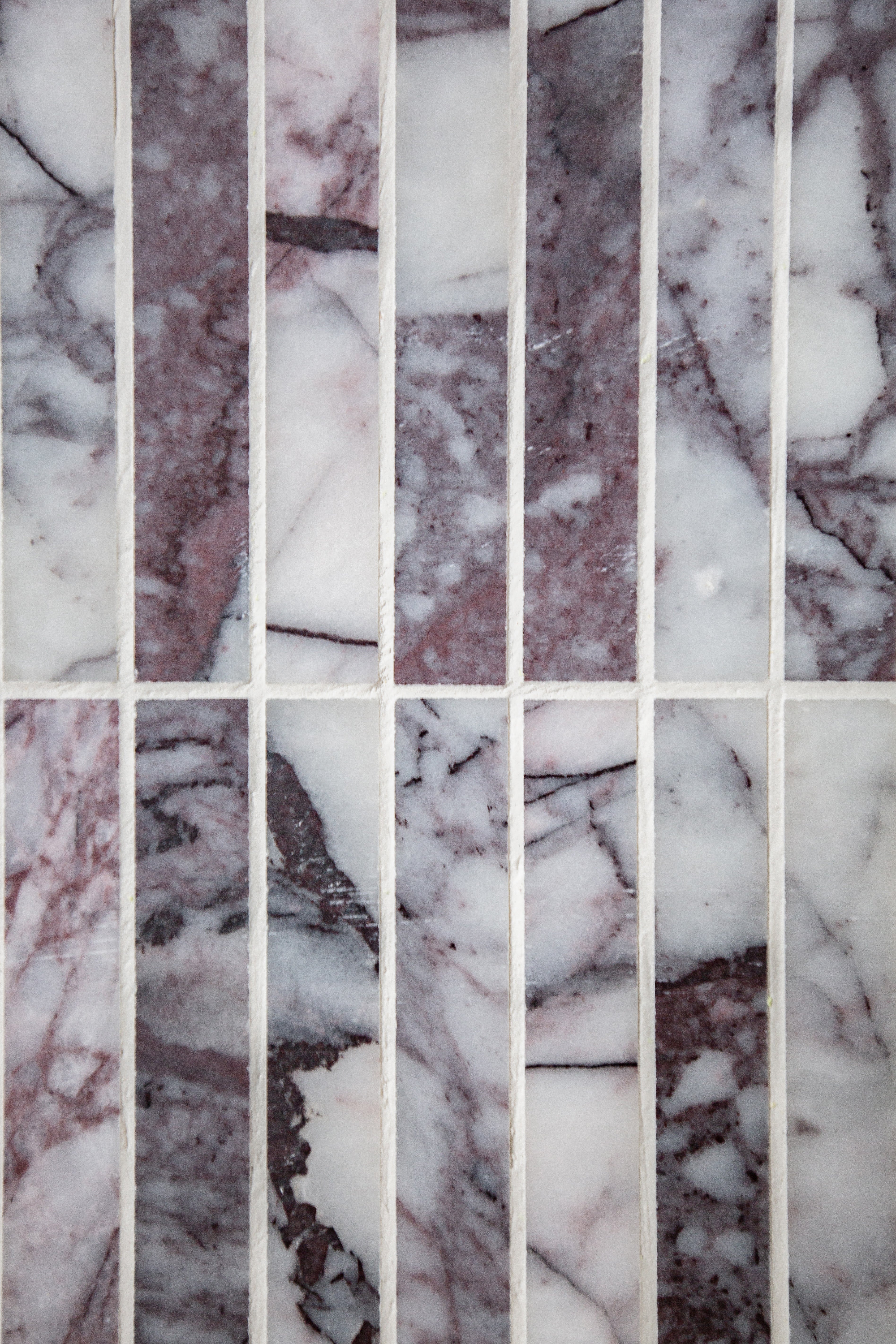 Carrara Viola Dusk Honed Marble Stick Mosaic Tiles - Image 4