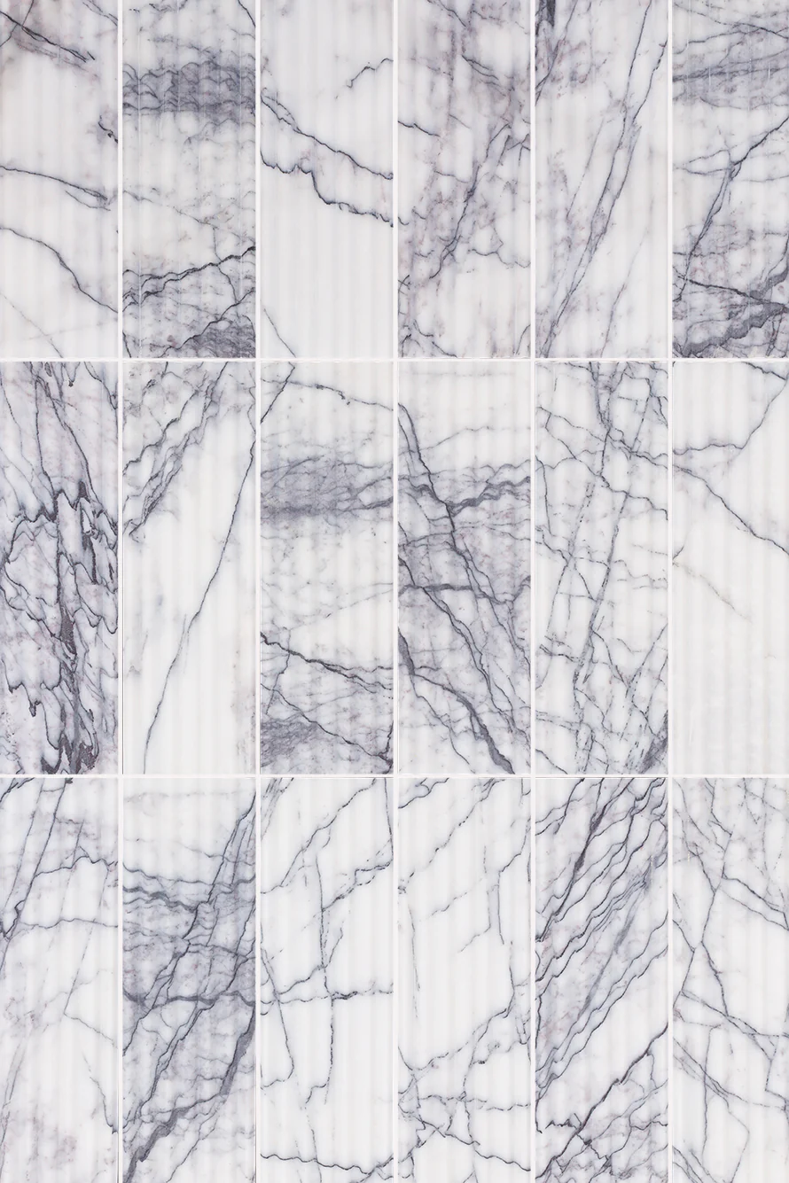 Carrara Viola Dusk Marble Fluted Tiles - Image 2