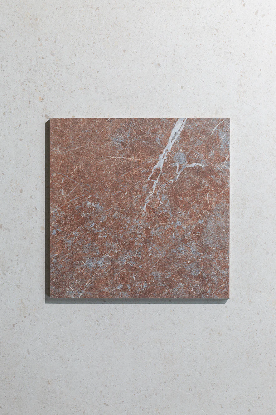 Chalfont Antiqued Red and White Marble Effect Chequerboard - Image 15