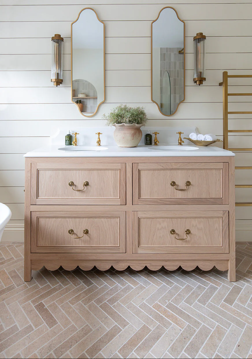 Dijon Tumbled Herringbone Tiles