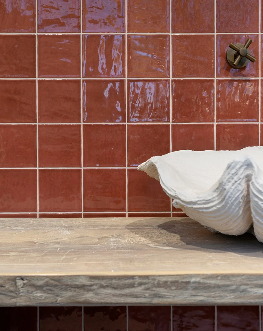 Farini Cinnamon Glazed Square Decorative Tiles - Image 3
