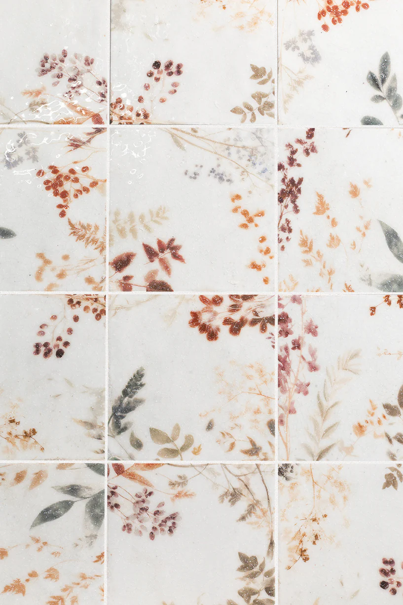Flora Autumn Bloom Crackle Glaze Decorative Tiles - Image 2
