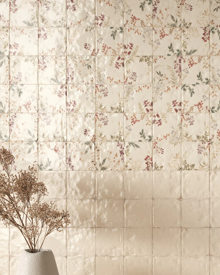 Flora Autumn Bloom Crackle Glaze Decorative Tiles - Image 3
