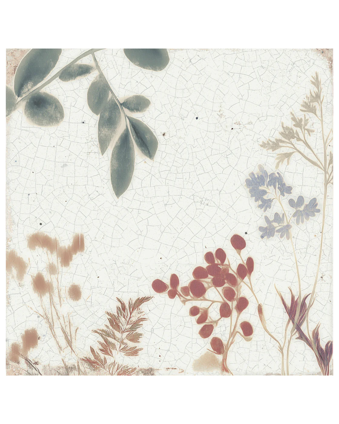Flora Autumn Bloom Crackle Glaze Decorative Tiles - Image 4