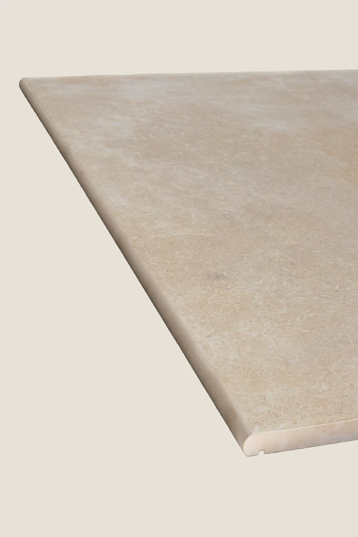 Hambleton Beige Stone Effect Porcelain Bullnose Step - Image 2