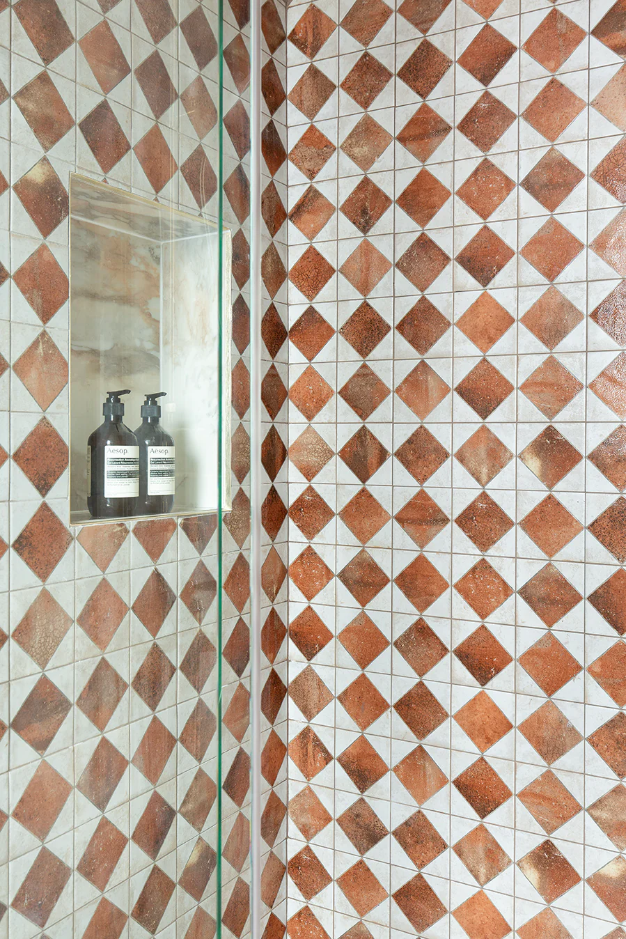 Julieta Autumn Red Chequered Tiles - Image 3