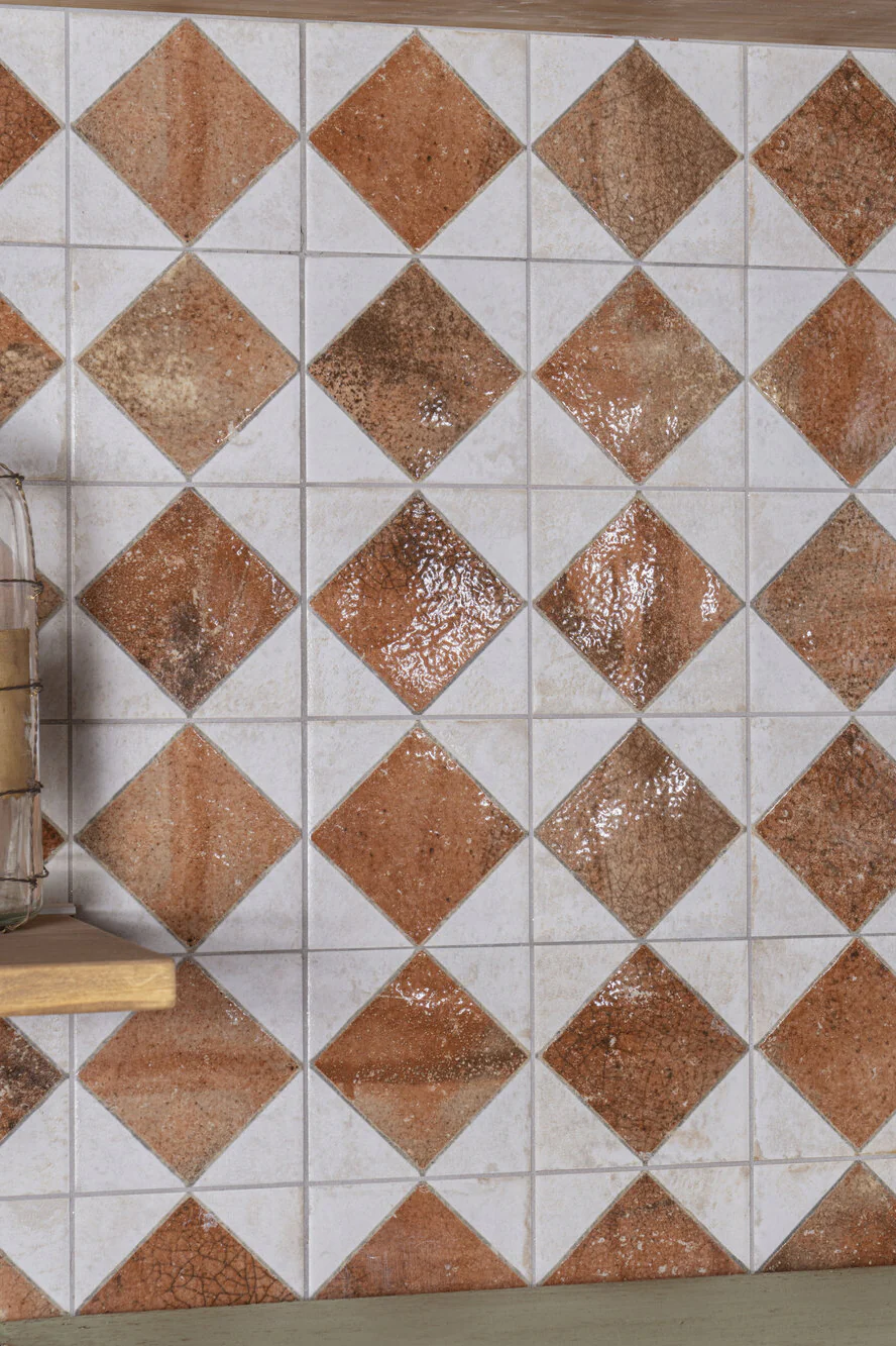 Julieta Autumn Red Chequered Tiles - Image 6