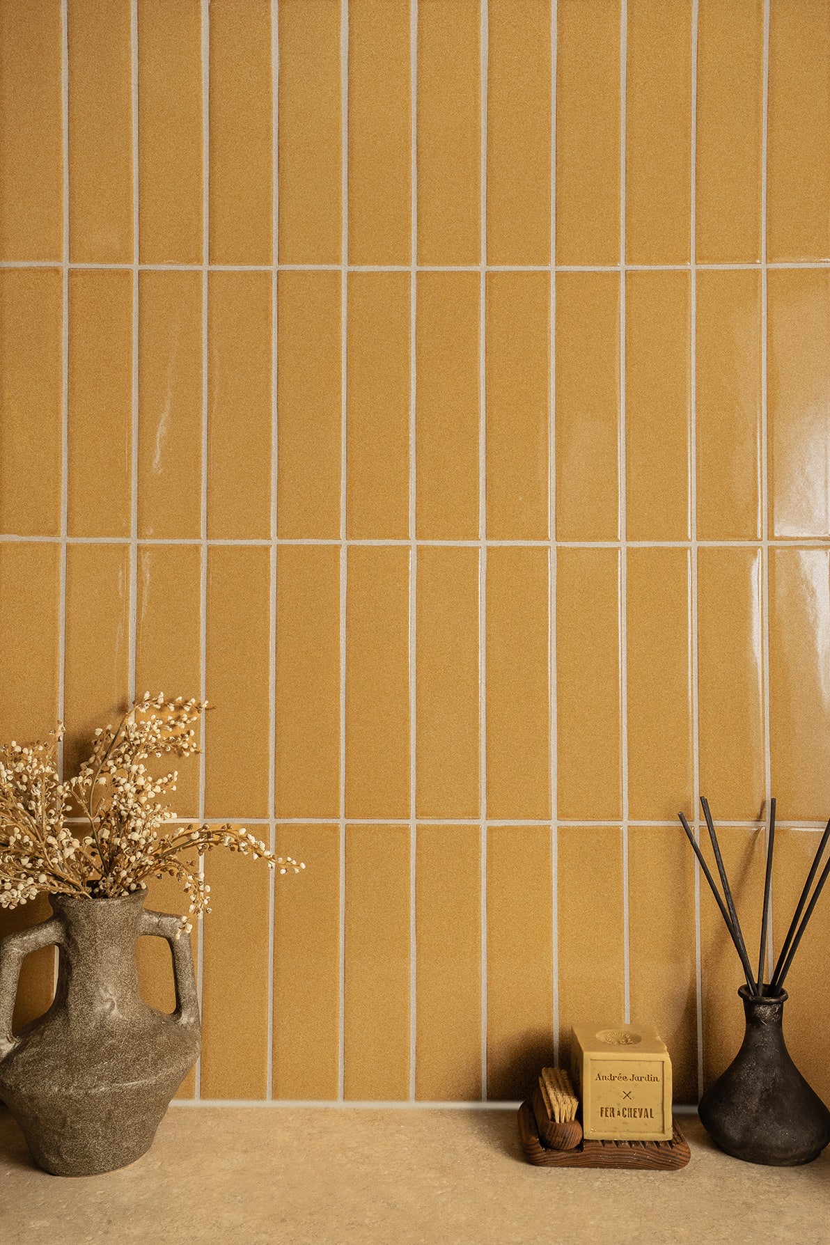 Juno Mustard Gloss Metro Tiles - Image 4