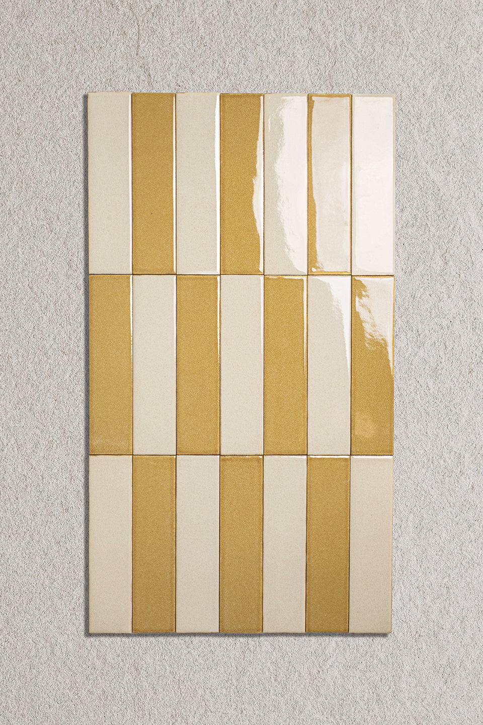 Juno Mustard & Ivory Gloss Metro Chequerboard Tiles
