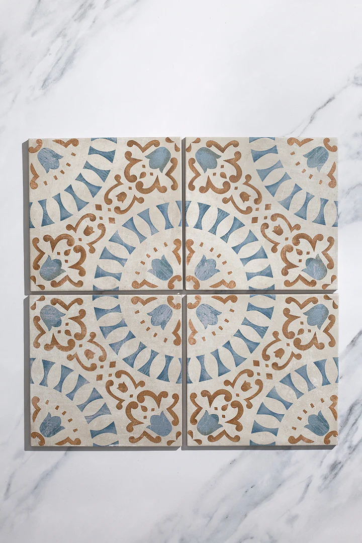 Luna Blue Decorative Patterned Tiles