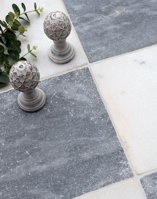 Parisian White and Grey Tumbled Chequerboard - Image 3