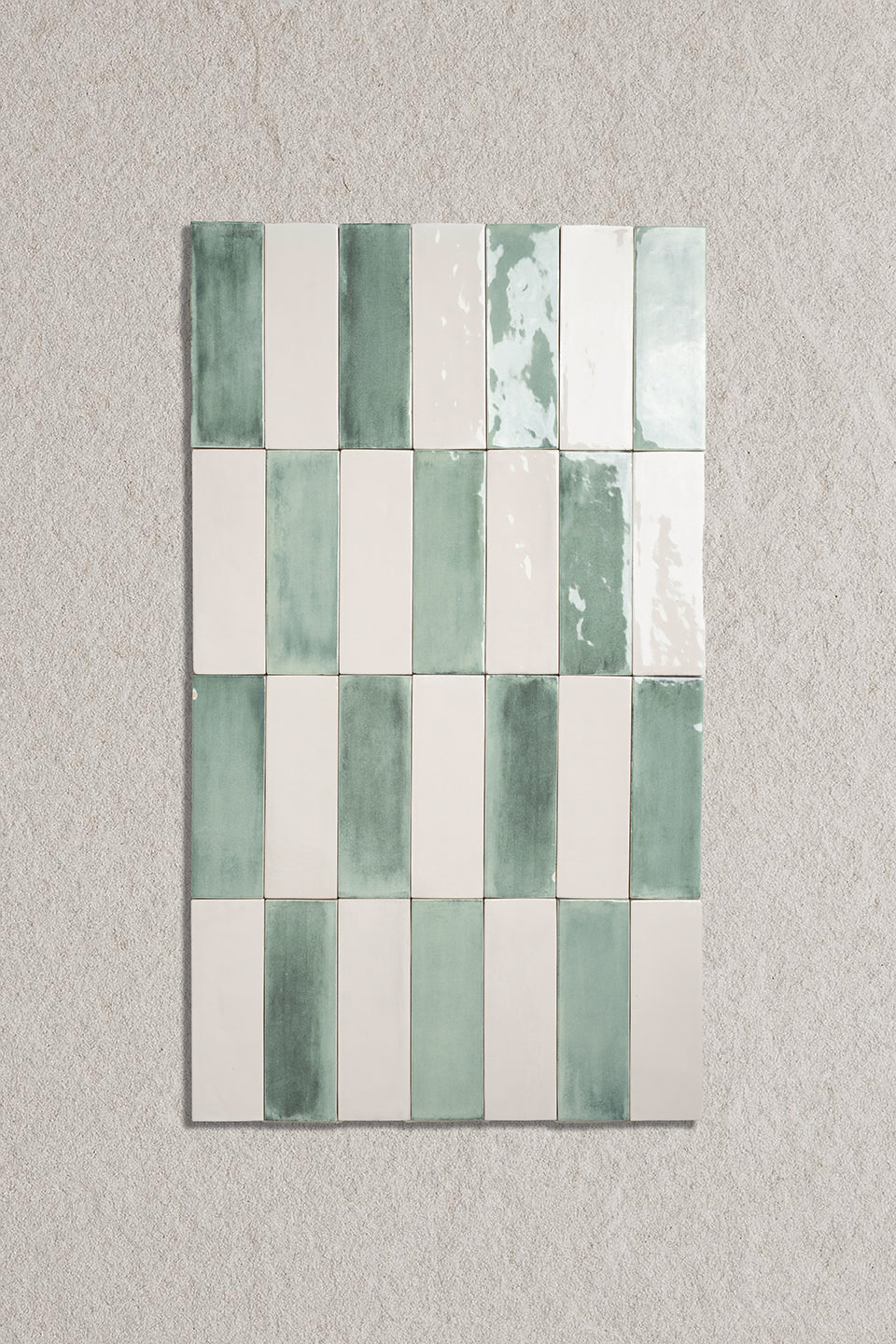 Pastello® Pistachio & Cotton Gloss Chequerboard Tiles