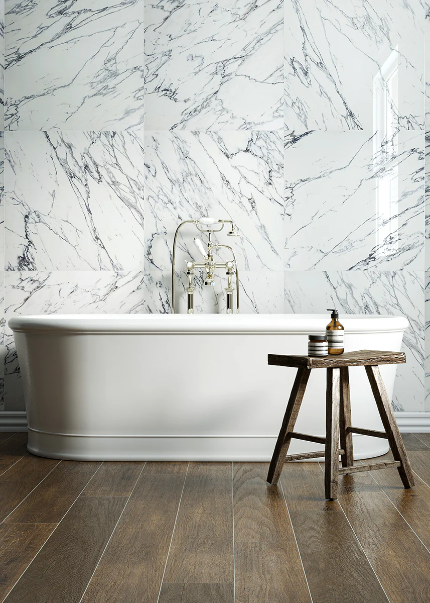 Job Lot 4.32m2 - Ravello Statuarietto Gloss Marble Effect Tiles