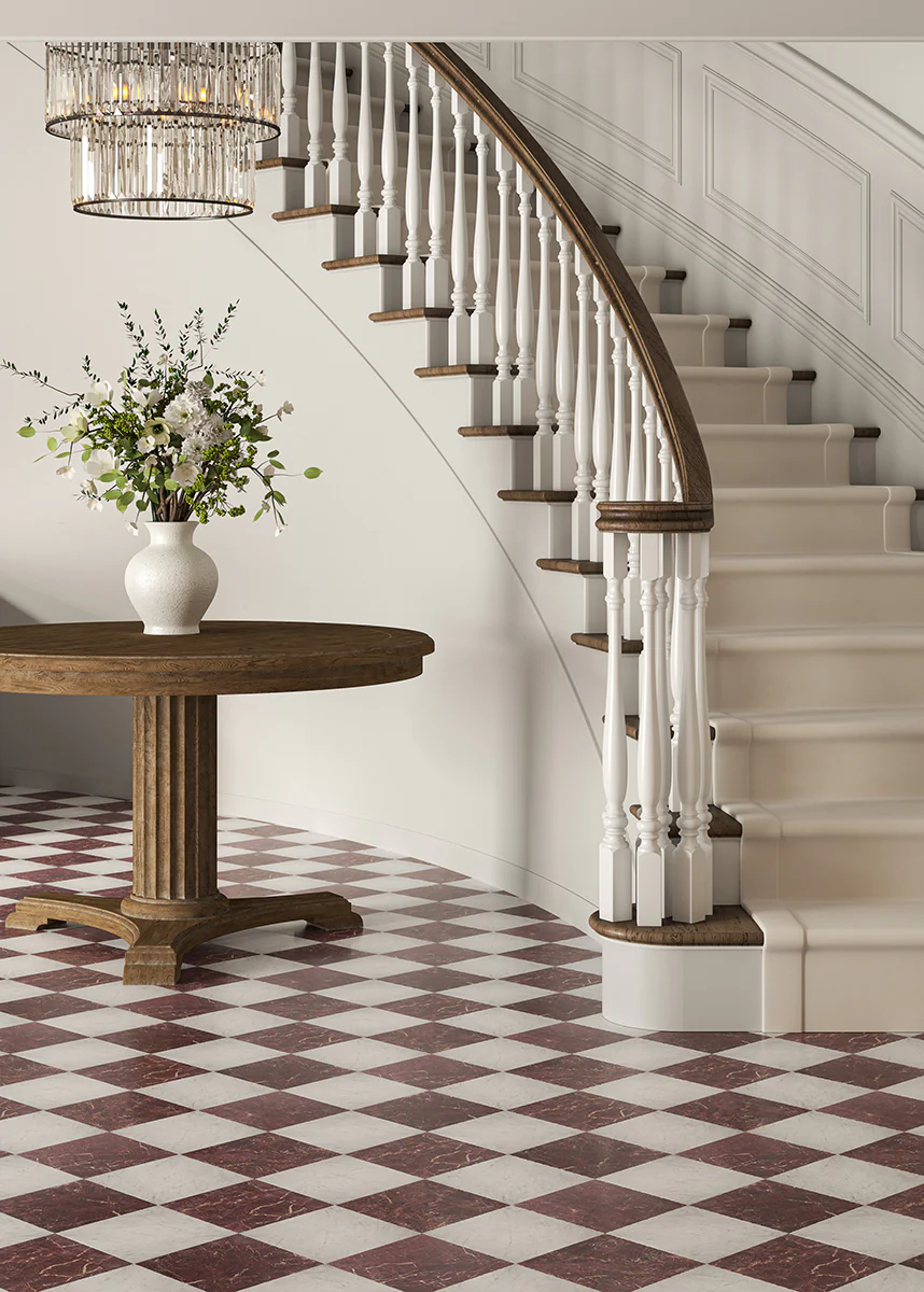 Riviera Burgundy Honed Marble Tiles - Image 9