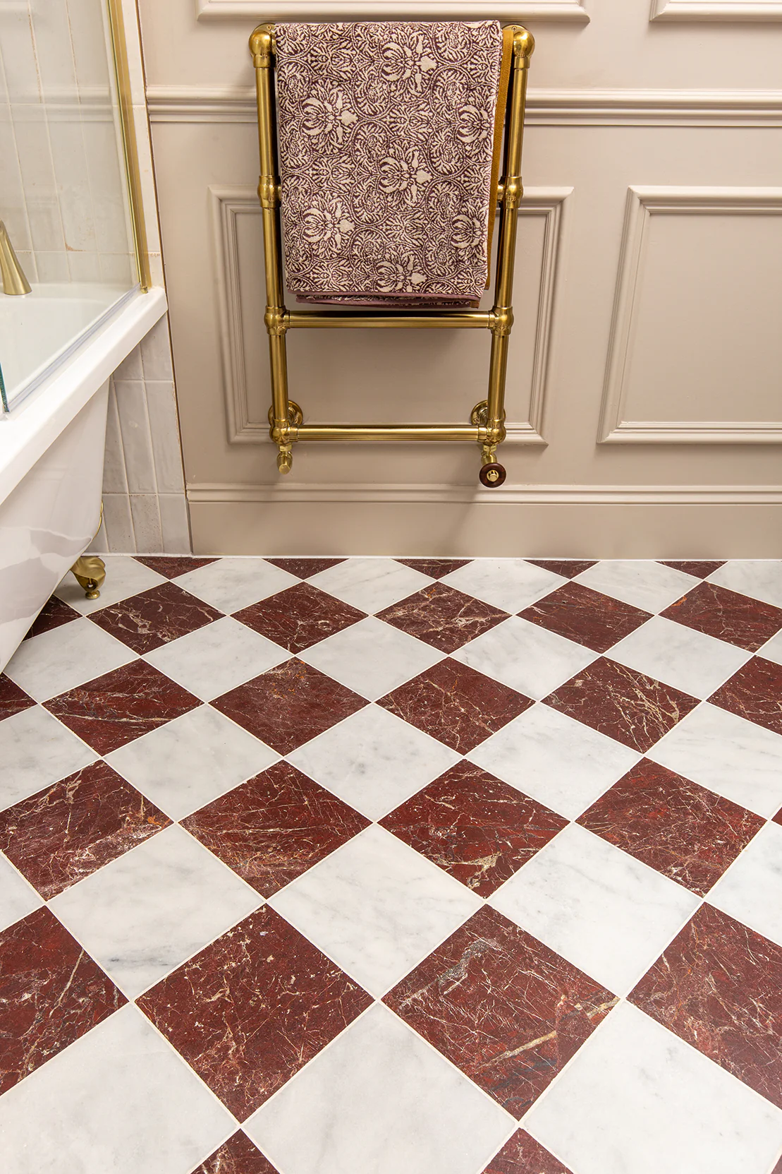 Riviera Burgundy Honed Marble Tiles - Image 7