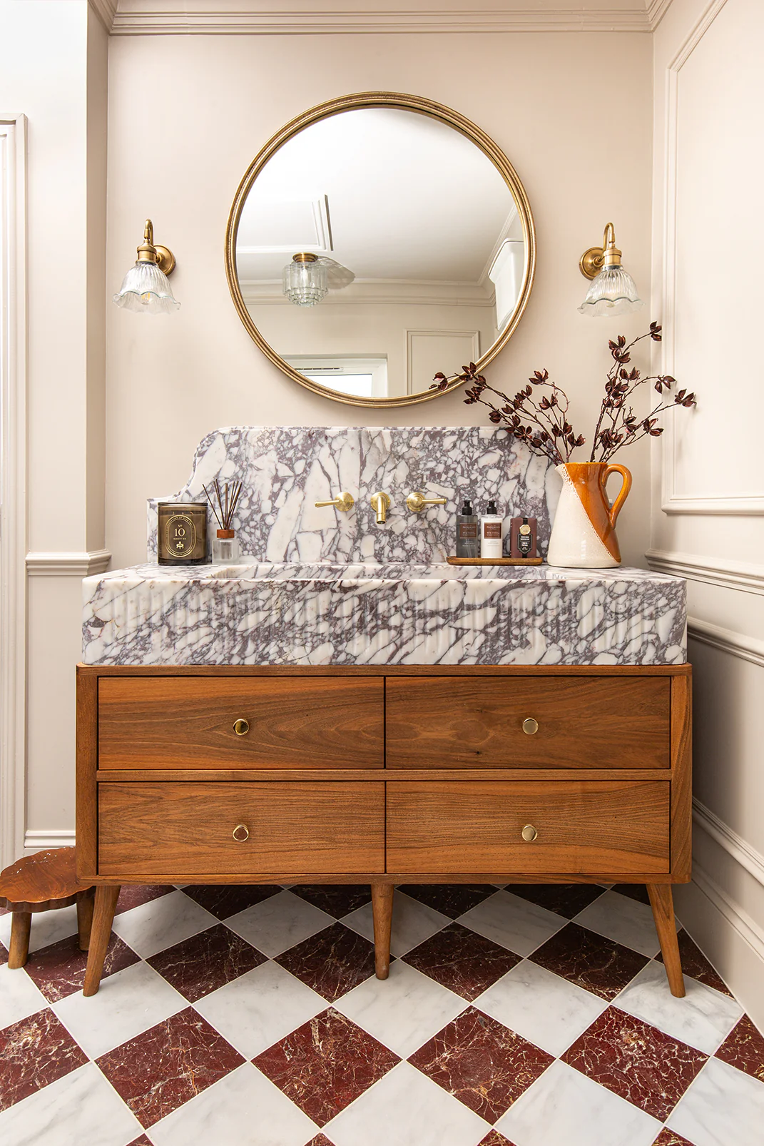 Riviera Burgundy Honed Marble Tiles - Image 6