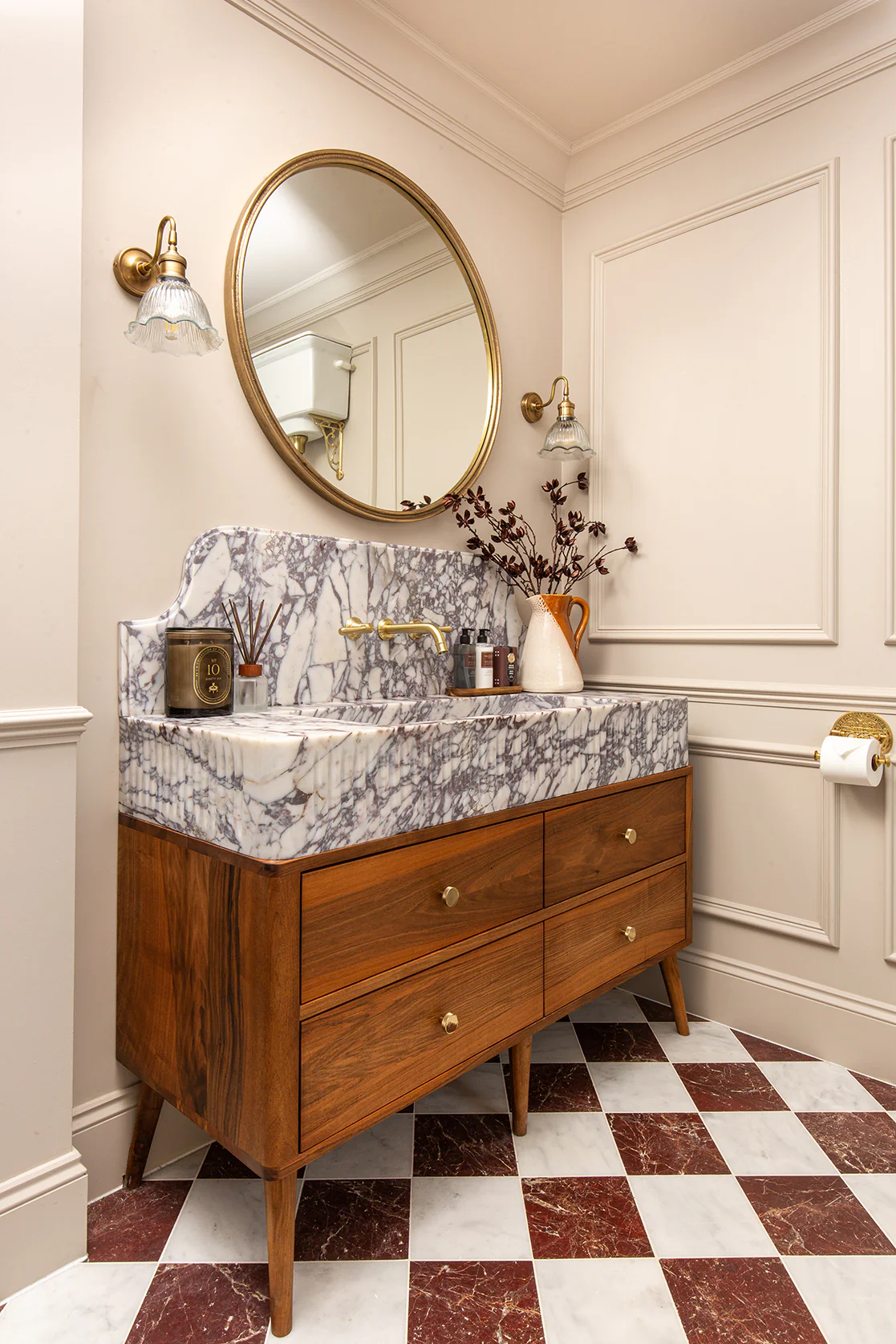 Riviera Burgundy Honed Marble Tiles - Image 5