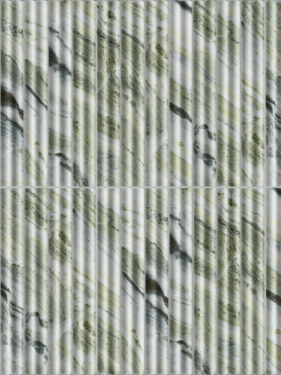 Zanetti Jade Green Marble Effect Fluted Tiles - Image 3